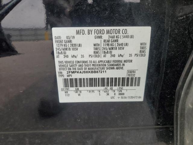 2FMPK4J9XKBB87211 - 2019 FORD EDGE SEL Qara foto 13