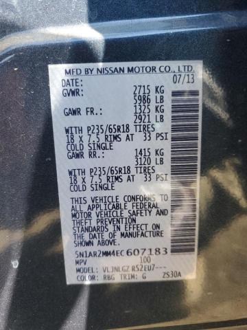 5N1AR2MM4EC607183 - 2014 NISSAN PATHFINDER S Blau Foto 13