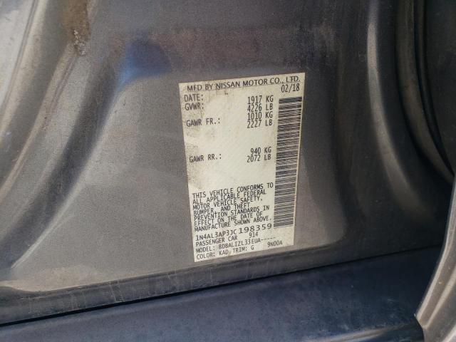 1N4AL3AP3JC198359 - 2018 NISSAN ALTIMA 2.5 灰色 照片 12