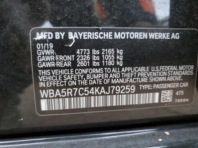 WBA5R7C54KAJ79259 - 2019 BMW 330XI BLACK photo 13