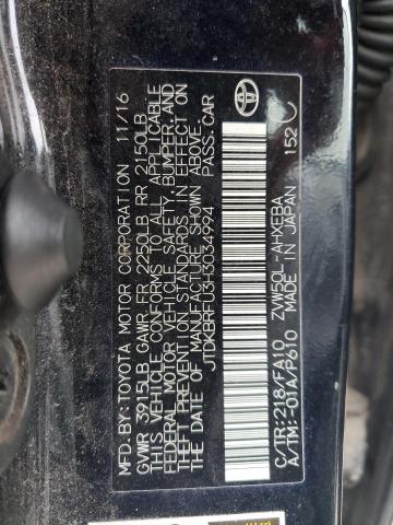 JTDKBRFU3H3034994 - 2017 TOYOTA PRIUS შავი ფოტო 13