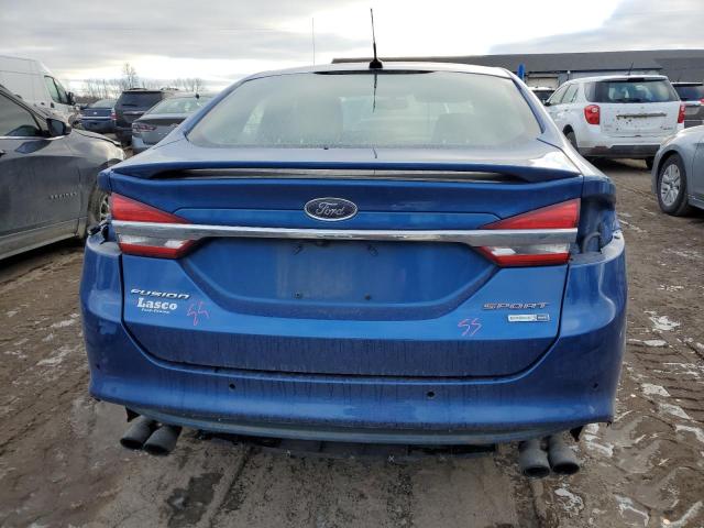 3FA6P0VP9HR178292 - 2017 FORD FUSION SPORT BLUE photo 6