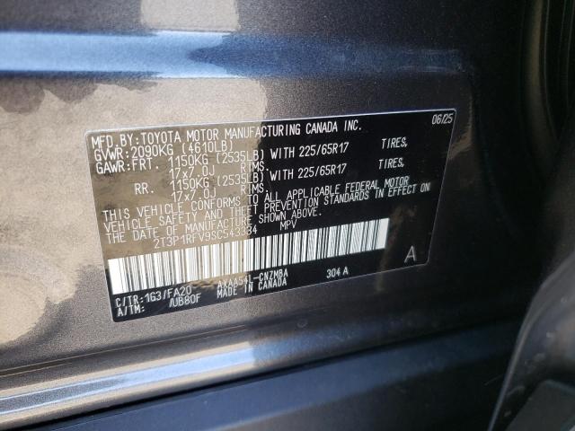 2T3P1RFV9SC543334 - 2025 TOYOTA RAV4 XLE GRAY photo 13