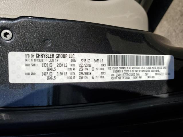 2C4RC1BG6CR423366 - 2012 CHRYSLER TOWN & COU TOURING Grafit foto 13