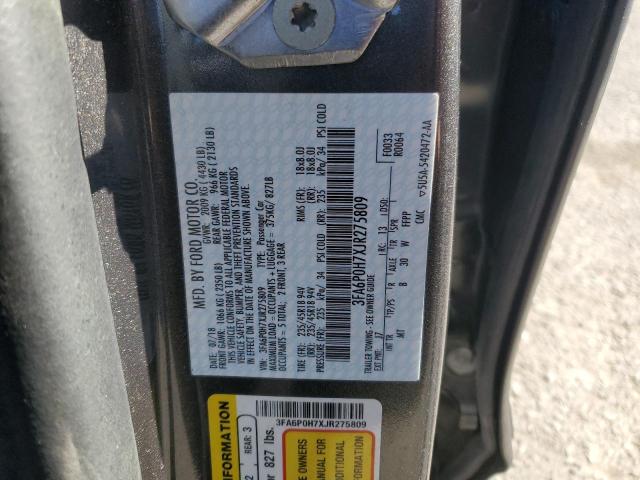 3FA6P0H7XJR275809 - 2018 FORD FUSION SE BLACK photo 13