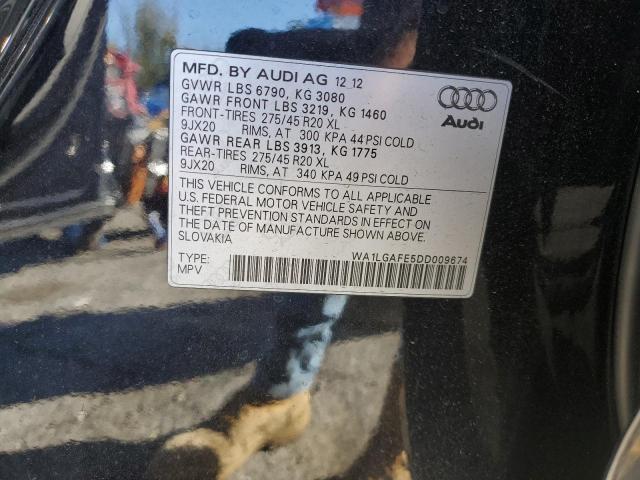 WA1LGAFE5DD009674 - 2013 AUDI Q7 PREMIUM PLUS Negro foto 14