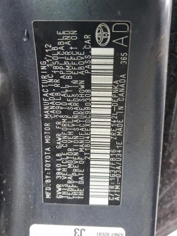 2T1BU4EEXDC980308 - 2013 TOYOTA COROLLA BASE Серый фото 13