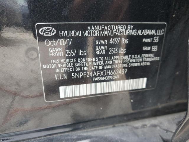 5NPE24AFXJH662439 - 2018 HYUNDAI SONATA SE BLACK photo 12