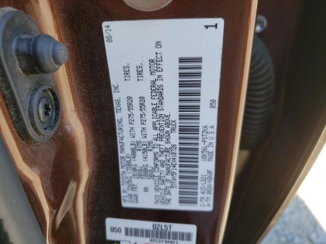 5TFAY5F14EX410728 - 2014 TOYOTA TUNDRA CREWMAX PLATINUM BROWN photo 12