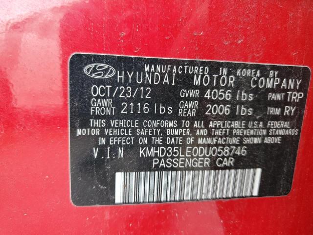 KMHD35LE0DU058746 - 2013 HYUNDAI ELANTRA GT RED photo 12