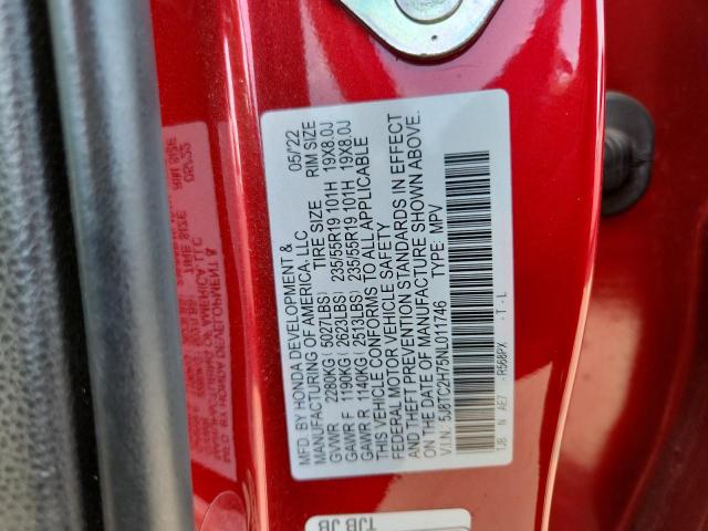 5J8TC2H75NL011746 - 2022 ACURA RDX ADVANCE RED photo 14