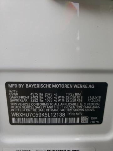 WBXHU7C59K5L12138 - 2019 BMW X1 SDRIVE28I WHITE photo 13