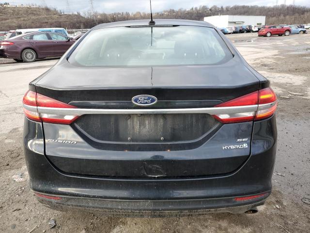 3FA6P0LU2JR115906 - 2018 FORD FUSION SE HYBRID BLACK photo 6