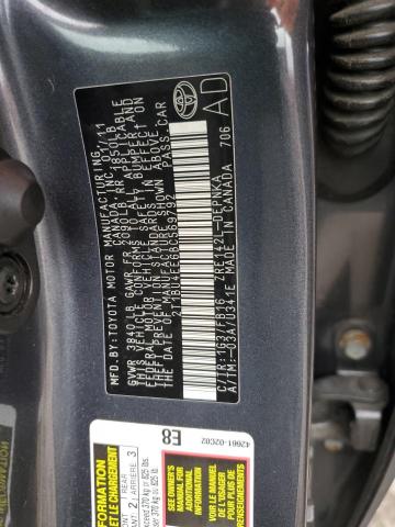 2T1BU4EE6BC569792 - 2011 TOYOTA COROLLA BASE GRAY photo 12