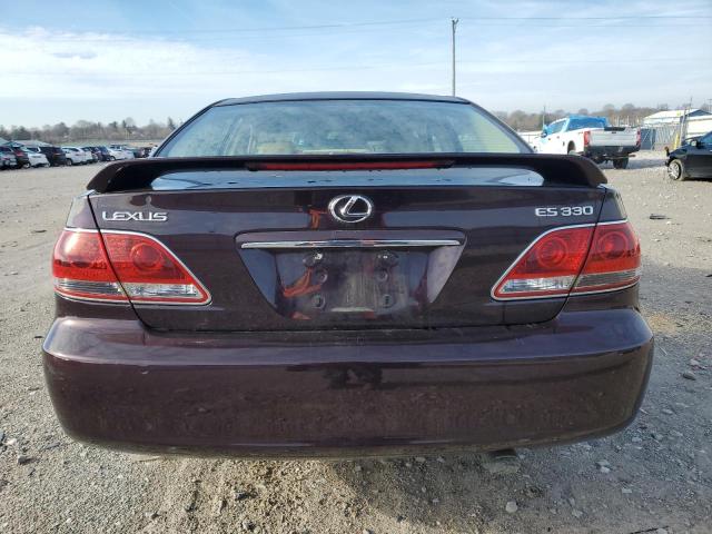 JTHBA30G555093627 - 2005 LEXUS ES 330 MAROON photo 6