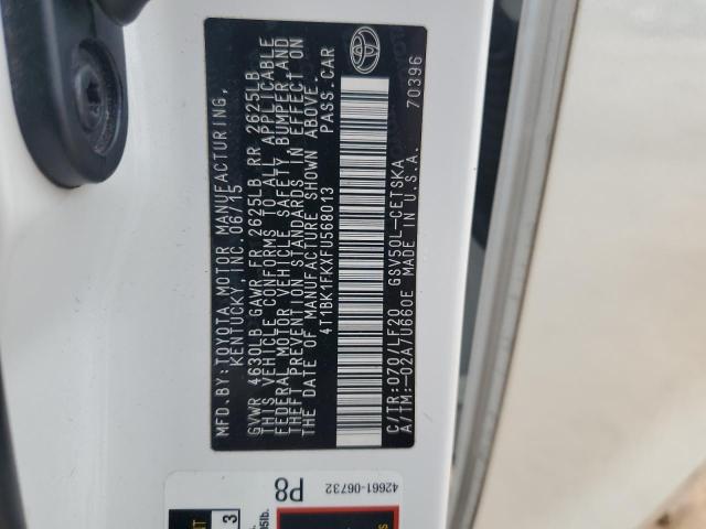 4T1BK1FKXFU568013 - 2015 TOYOTA CAMRY XSE WHITE photo 12