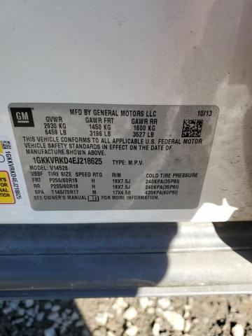 1GKKVRKD4EJ218625 - 2014 GMC ACADIA SLT-1 თეთრი ფოტო 12