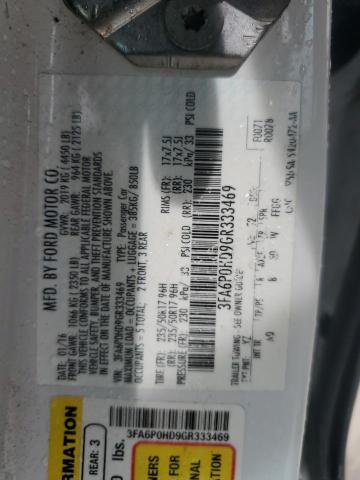 3FA6P0HD9GR333469 - 2016 FORD FUSION SE Ақ фото 12