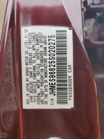 JHMES96625S020275 - 2005 HONDA CIVIC HYBRID WHITE photo 12