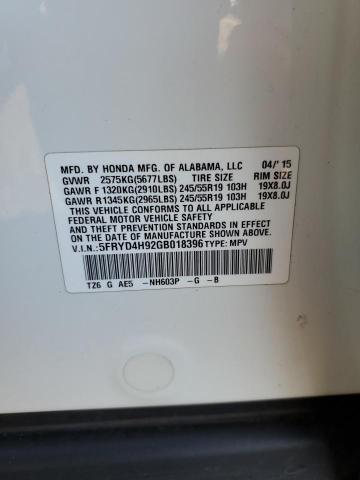 5FRYD4H92GB018396 - 2016 ACURA MDX ADVANCE WHITE photo 14