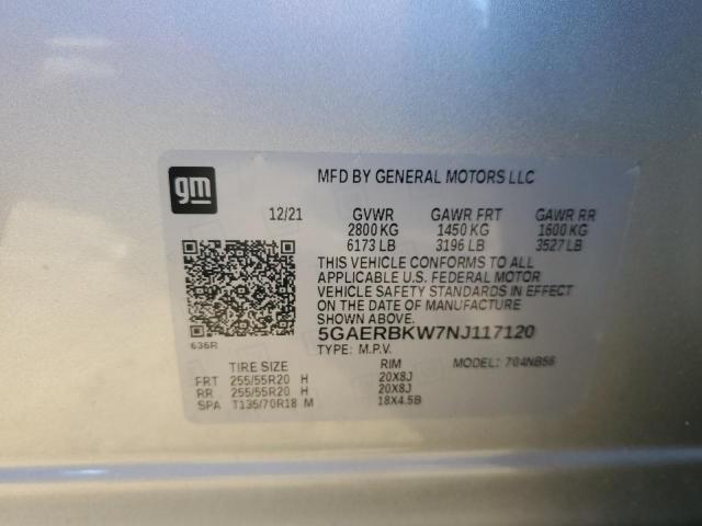 5GAERBKW7NJ117120 - 2022 BUICK ENCLAVE ESSENCE 银色 照片 13
