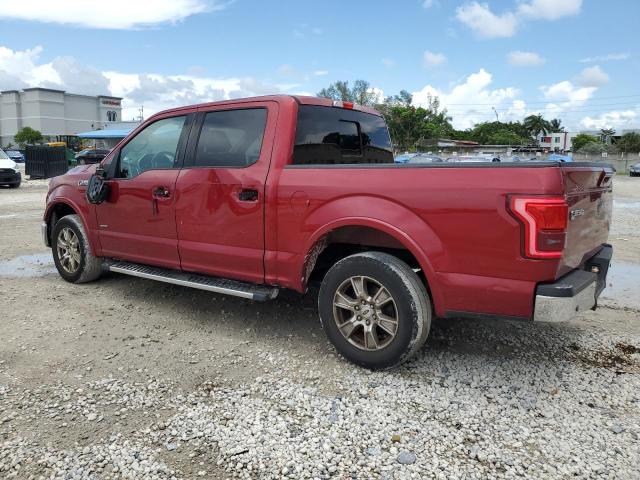 1FTEW1CP1GKD28903 - 2016 FORD F150 SUPERCREW RED photo 2