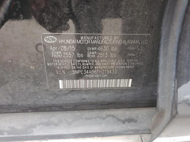 5NPE34AB6FH219433 - 2015 HYUNDAI SONATA SPORT შავი ფოტო 12