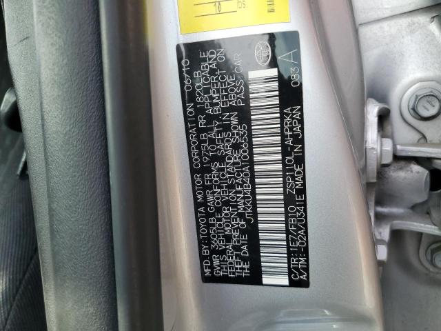 JTKKU4B40A1006535 - 2010 TOYOTA SCION XD SILVER photo 12