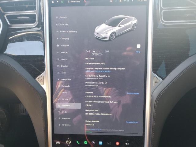 5YJSA1E28HF211112 - 2017 TESLA MODEL S Gümüş foto 9