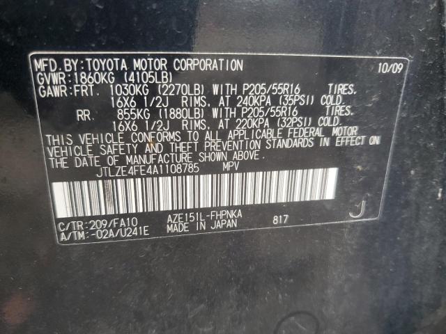 JTLZE4FE4A1108785 - 2010 TOYOTA SCION XB BLACK photo 13