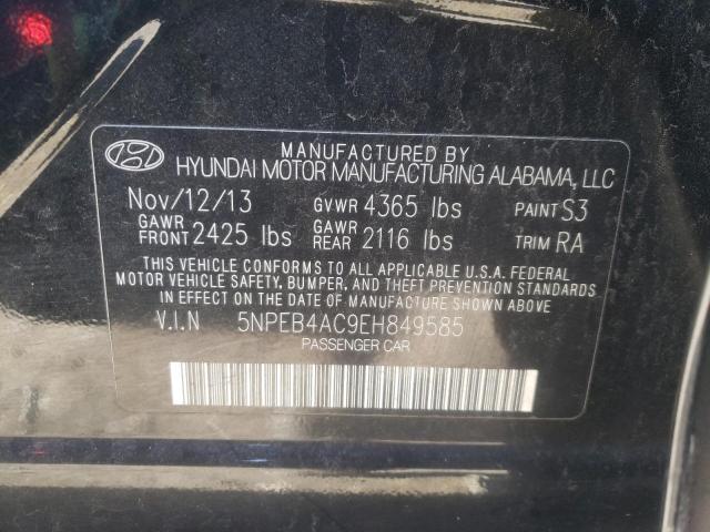 5NPEB4AC9EH849585 - 2014 HYUNDAI SONATA GLS BLACK photo 12