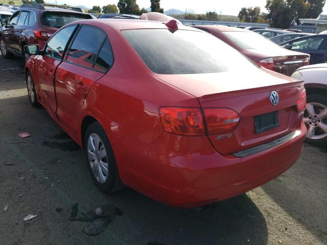 3VWDP7AJ3CM376154 - 2012 VOLKSWAGEN JETTA SE RED photo 2