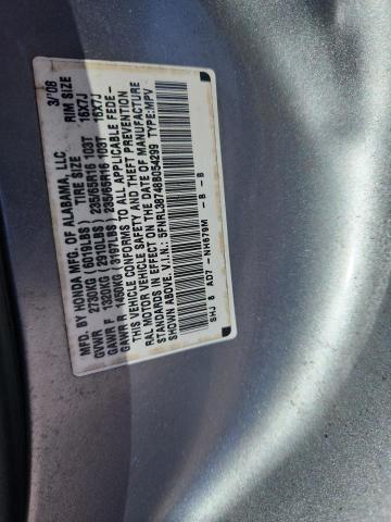 5FNRL38748B054299 - 2008 HONDA ODYSSEY EXL ვერცხლისფერი ფოტო 13