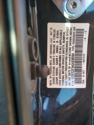 19XFC2F54GE038204 - 2016 HONDA CIVIC LX შავი ფოტო 12