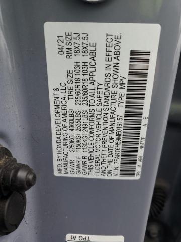 7FART6H59ME019157 - 2021 HONDA CR-V EX BLUE photo 13