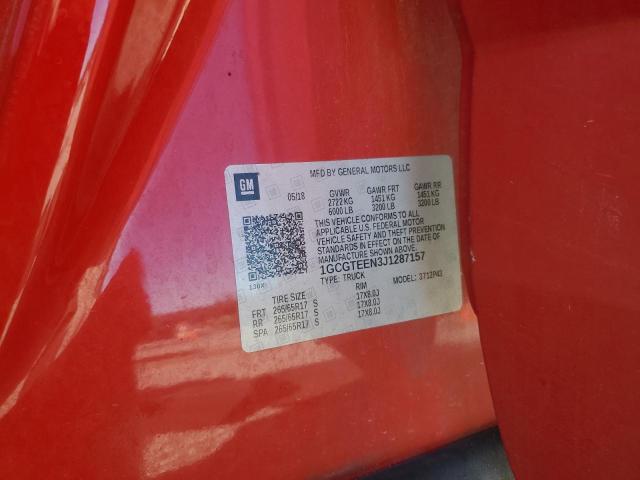 1GCGTEEN3J1287157 - 2018 CHEVROLET COLORADO ZR2 RED photo 13