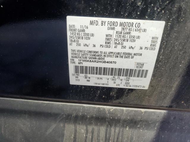 1FM5K8AR2HGB40870 - 2017 FORD EXPLORER POLICE INTERCEPTOR Zweifarbig Foto 12