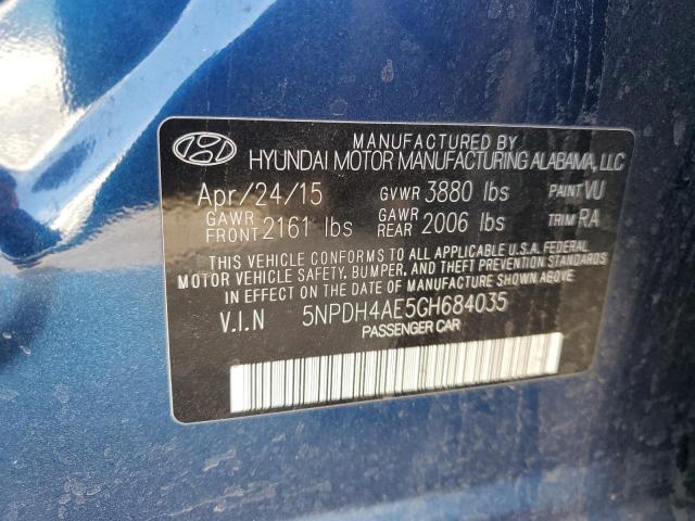 5NPDH4AE5GH684035 - 2016 HYUNDAI ELANTRA SE BLUE photo 13