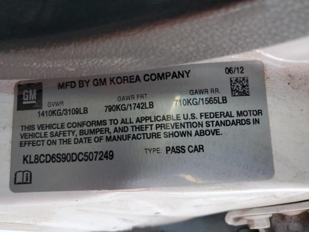 KL8CD6S90DC507249 - 2013 CHEVROLET SPARK 1LT WHITE photo 12