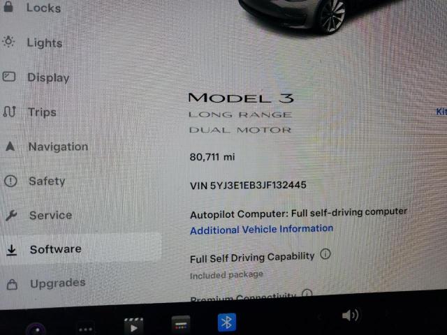 5YJ3E1EB3JF132445 - 2018 TESLA MODEL 3 GRAY photo 9