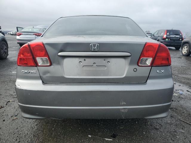 2HGES16564H639396 - 2004 HONDA CIVIC LX GRAY photo 6