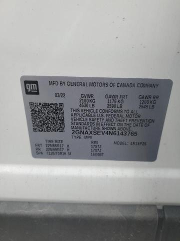 2GNAXSEV4N6143765 - 2022 CHEVROLET EQUINOX LS 白色 照片 13