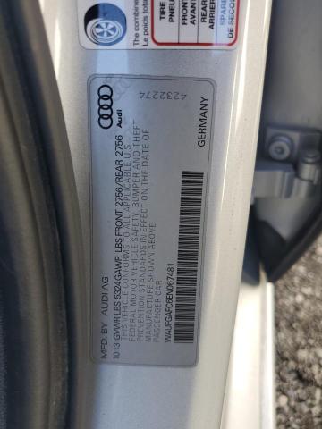 WAUFGAFC6EN067481 - 2014 AUDI A6 PREMIUM PLUS SILVER photo 12