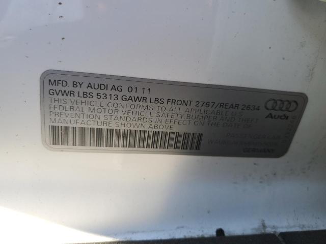 WAUKGAFB6BN055008 - 2011 AUDI A6 PRESTIGE თეთრი ფოტო 12
