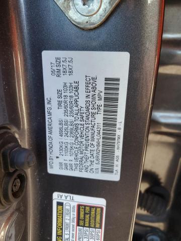 5J6RW2H84HL044311 - 2017 HONDA CR-V EXL GRAY photo 13