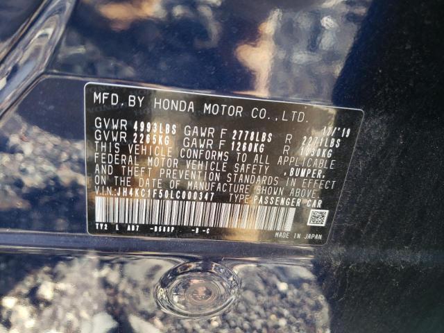 JH4KC1F50LC000347 - 2020 ACURA RLX TECHNOLOGY BLUE photo 12