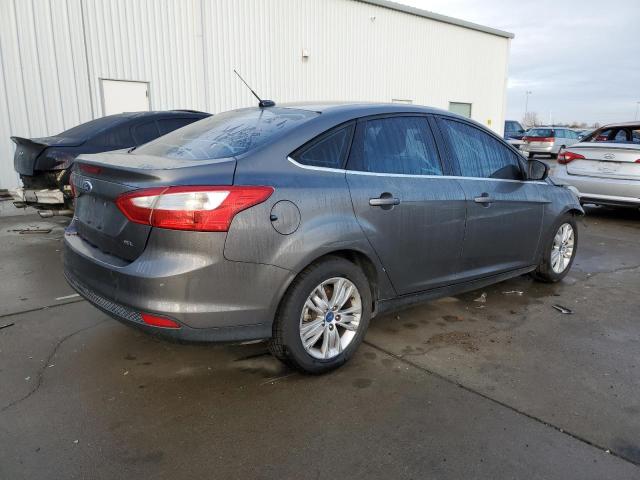 1FAHP3H28CL337496 - 2012 FORD FOCUS SEL GRAY photo 3