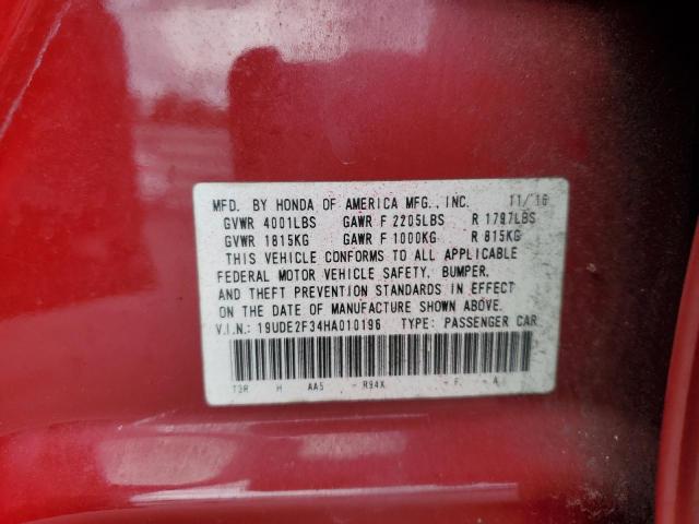 19UDE2F34HA010196 - 2017 ACURA ILX BASE WATCH PLUS RED photo 12