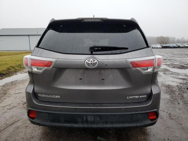 5TDDKRFH9GS337206 - 2016 TOYOTA HIGHLANDER LIMITED GRAY photo 6