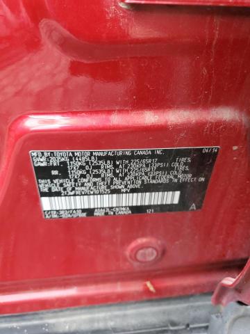 2T3WFREV7EW101525 - 2014 TOYOTA RAV4 XLE RED photo 13